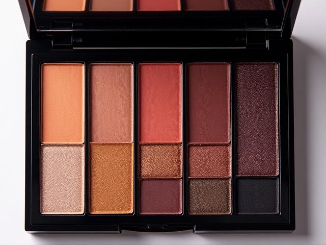 Open M·A·C eyeshadow palette showcasing a spectrum of high-pigment shades.